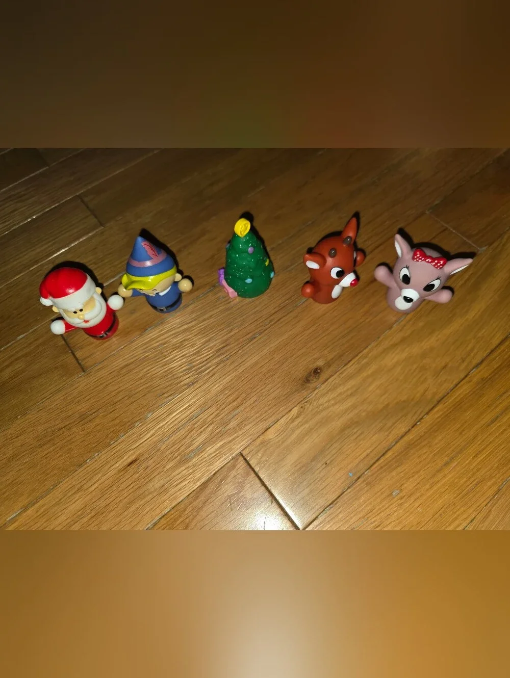 VINTAGE 5PC RUDOLPH RED NOSED REINDEER & Little People Christmas Tree NO SEPARA